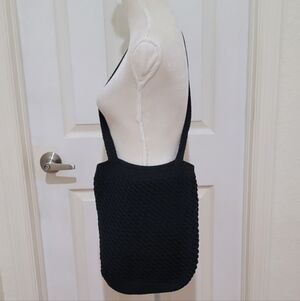 Black Knitted Crossbody Minimalist Bag